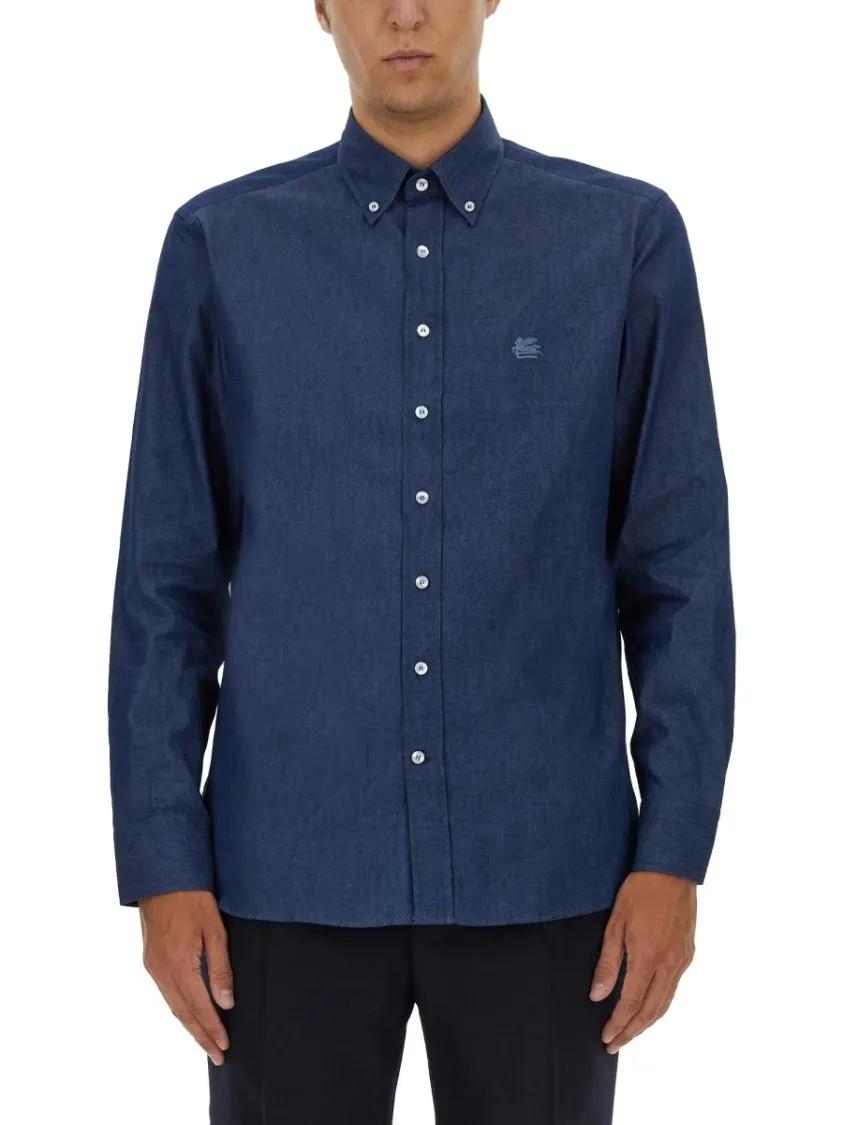 Thumbnail - Etro - "Rome" Shirt - Größe 41 - blau