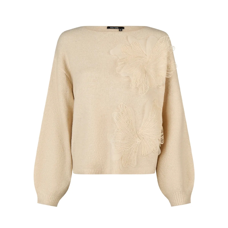 Marc Aurel Pullover Dieser Pullover aus elastischem Alpaka-Mix-Garn mi beige