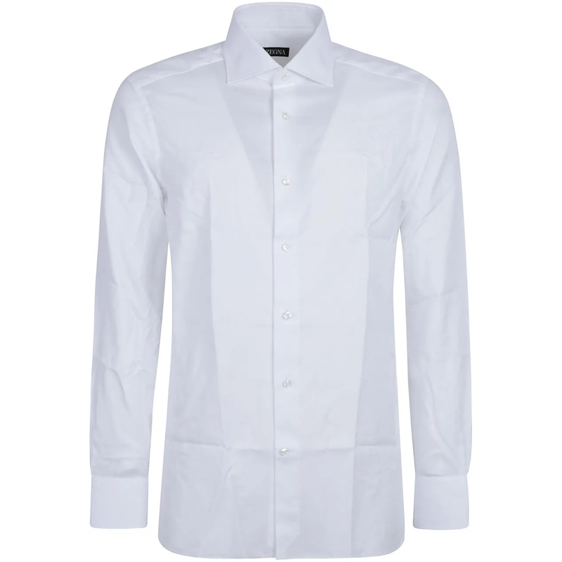 Zegna Legeres Oberteil Lux Tailoring Long Sleeve Shirt White weiß