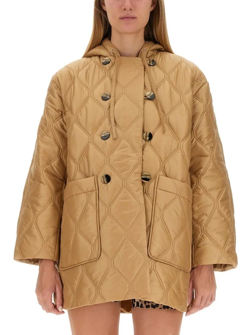 Thumbnail - GANNI - Hooded Jacket - Größe 34 - beige