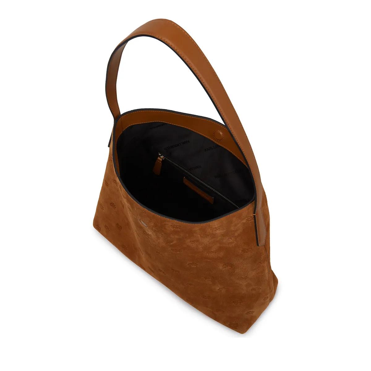 Thumbnail - Karl Lagerfeld Hobo Bags - K/Autograph Hobo-Tasche aus Wildleder mit Vorhänge - Gr. unisize - in Braun - für Damen