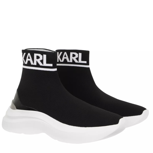Karl Lagerfeld Skyline Knit Ankle Pull On Black White sneaker slip-on