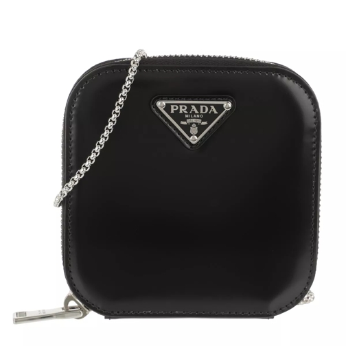 Prada Small Pouch Leather Black Micro Bag
