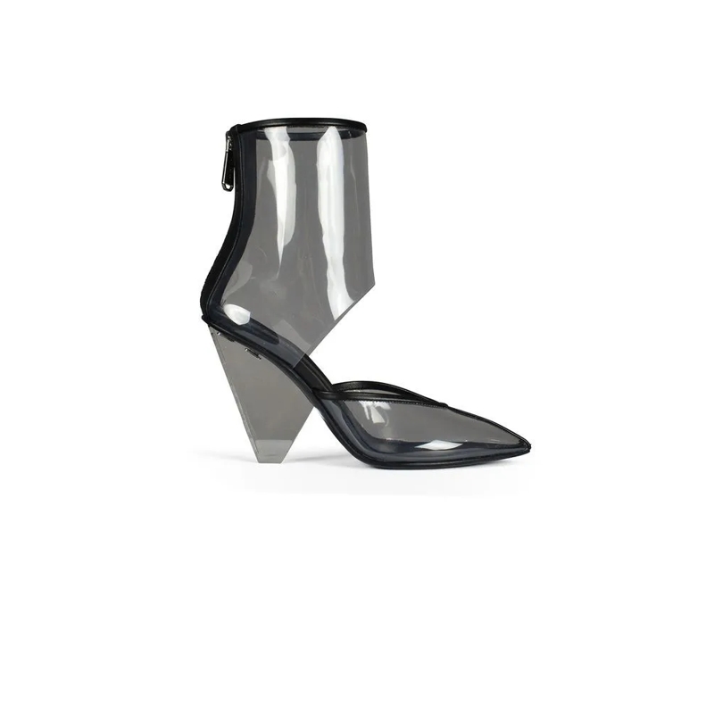 Balmain Stiefel Transparent Ankle Boot 95 Grey