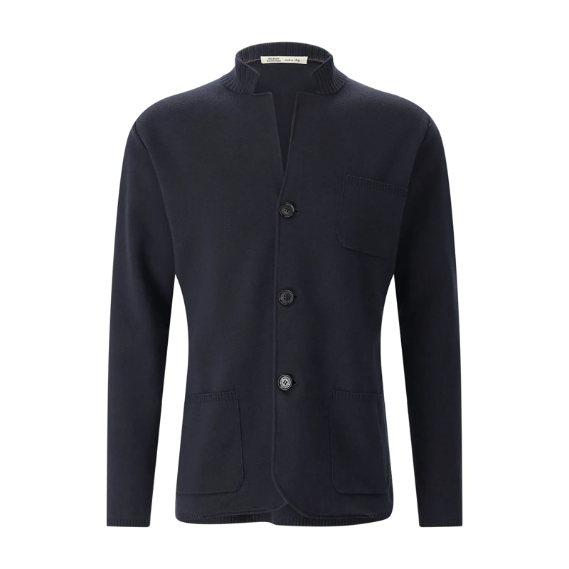 Maurizio Baldassari Strickjacke Strickjacke aus Baumwollmix blau