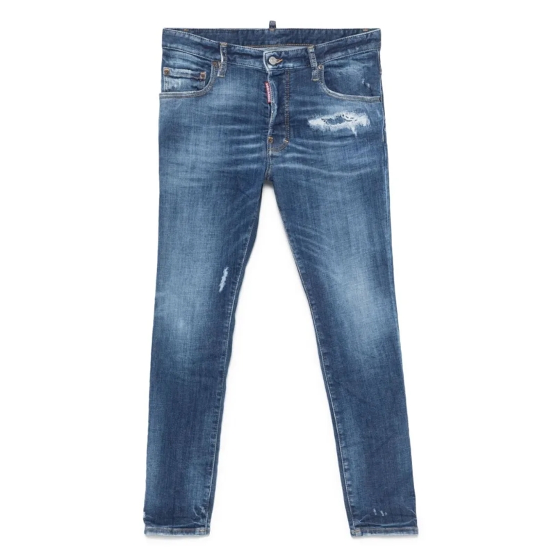 Dsquared2 Jeans Slim-Fit Distressed Blue Denim Jeans Blue