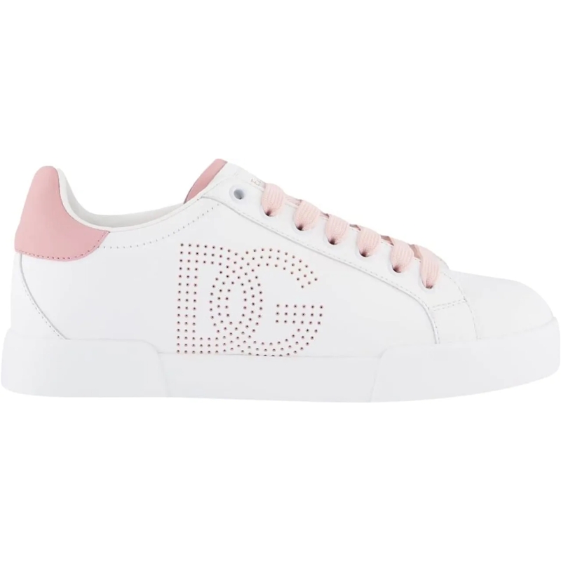 Dolce&Gabbana Low-Top-Sneaker Dames Portofino Sneaker Wit/Roze weiß