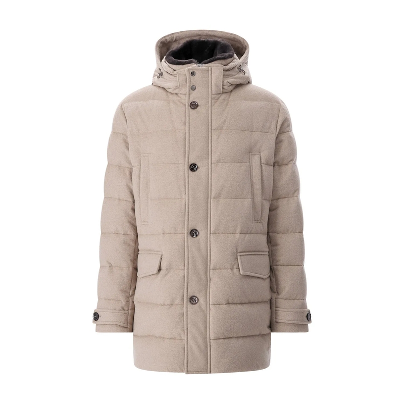 Moorer Gewatteerd jack Parka Saturno B5L aus Kaschmir beige