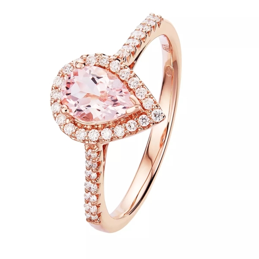 BELORO 0,71ct Morganite with 0,23ct Diamond Ring Rose Gold Anello cocktail