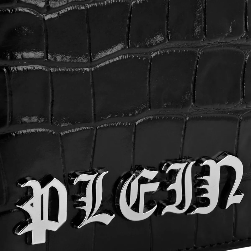 Philipp Plein Geldbörse Dokumentenhalter Gothic Plein Crocco Print schwarz(Image 3)