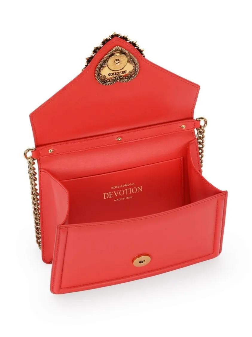 Dolce&Gabbana Shoppers Small Devotion Bag in rood