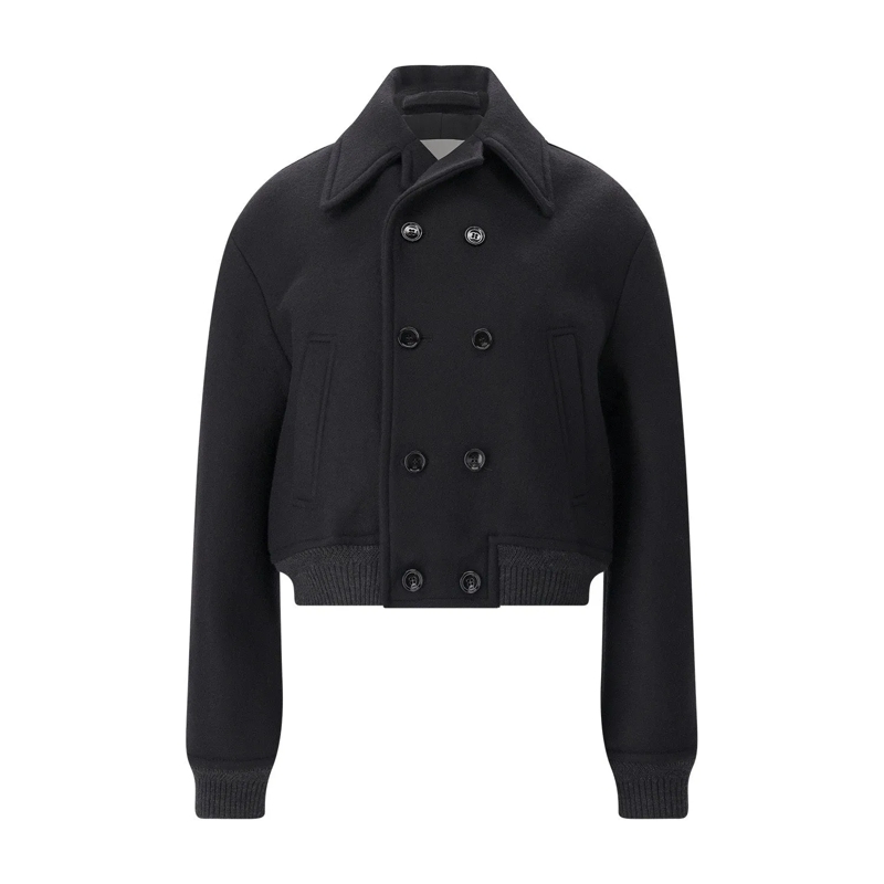 AMI Paris veste Zweireihige Jacke aus Wolle schwarz