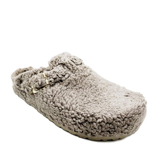 thies thies 1856 ® Eco Teddy Clog vegan taupe (W/X) mehrfarbig Pantofola da casa