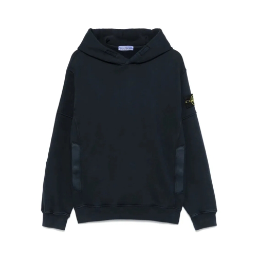 Stone Island Hoodie Compass-Motif Hooded Sweatshirt Black