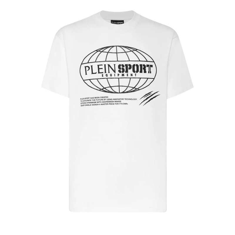 Plein Sport T-Shirt T-Shirt Rundhalsausschnitt Ss Global Express Editi weiss