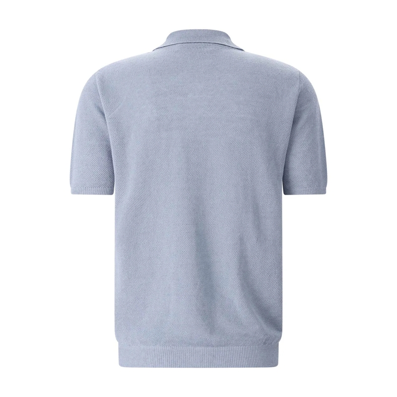 Roberto Collina Polo Poloshirt aus Leinen blau(Image 2)