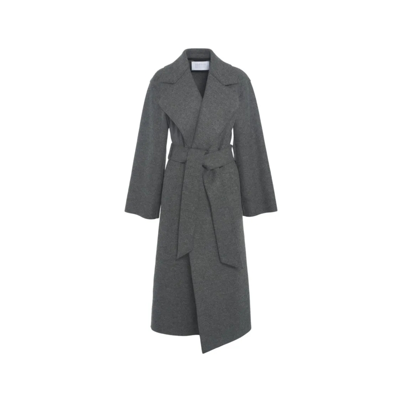 Harris Wharf Manteau de transition Coat With Belt At The Waist Grey