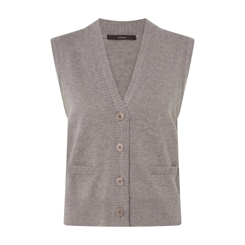 windsor. Pullover Strickpullunder aus Wolle & Kaschmir grau