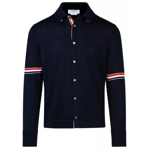 Thom Browne Navy Virgin Wool Shirt Blue 