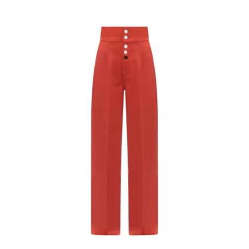 Made In Tomboy Red Wool/Cashmere Wide Leg Trouser Red Jeans