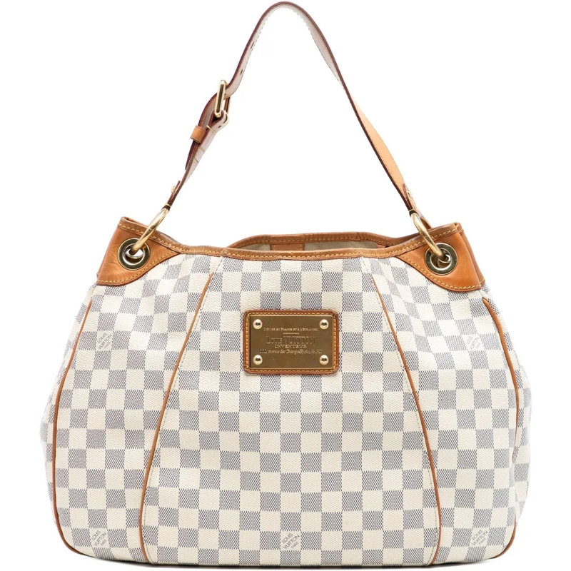 Louis Vuitton Schultertasche Damier Azur Galliera PM weiß