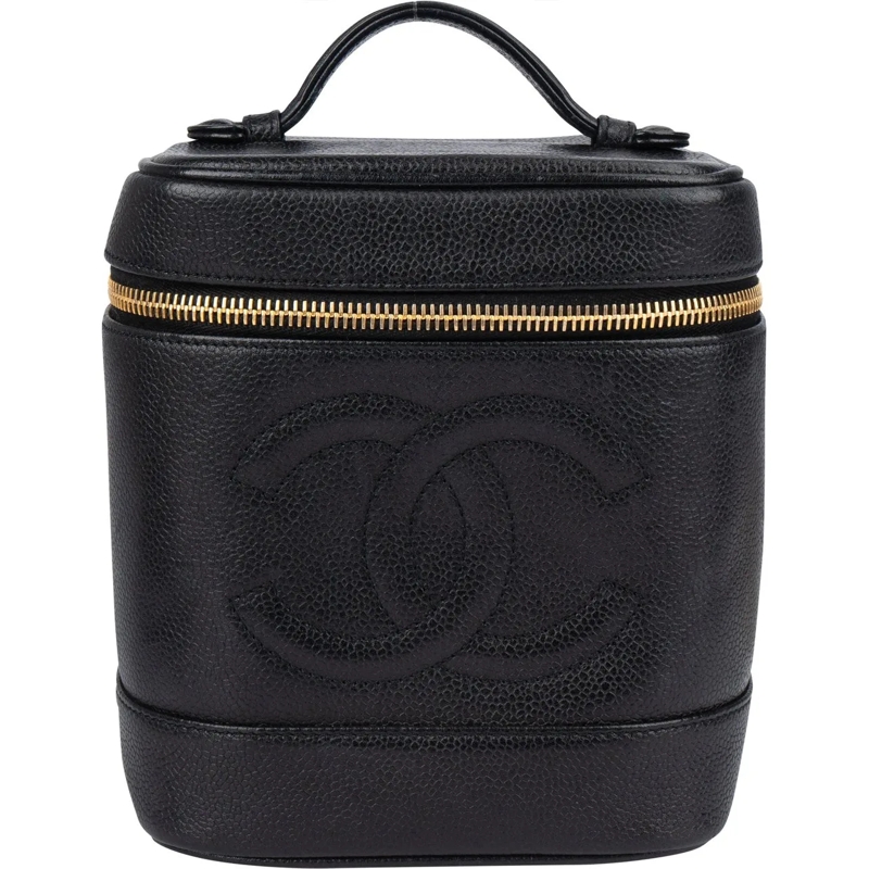 Chanel Tote Chanel Caviar Leather Vanity Case Handbag schwarz