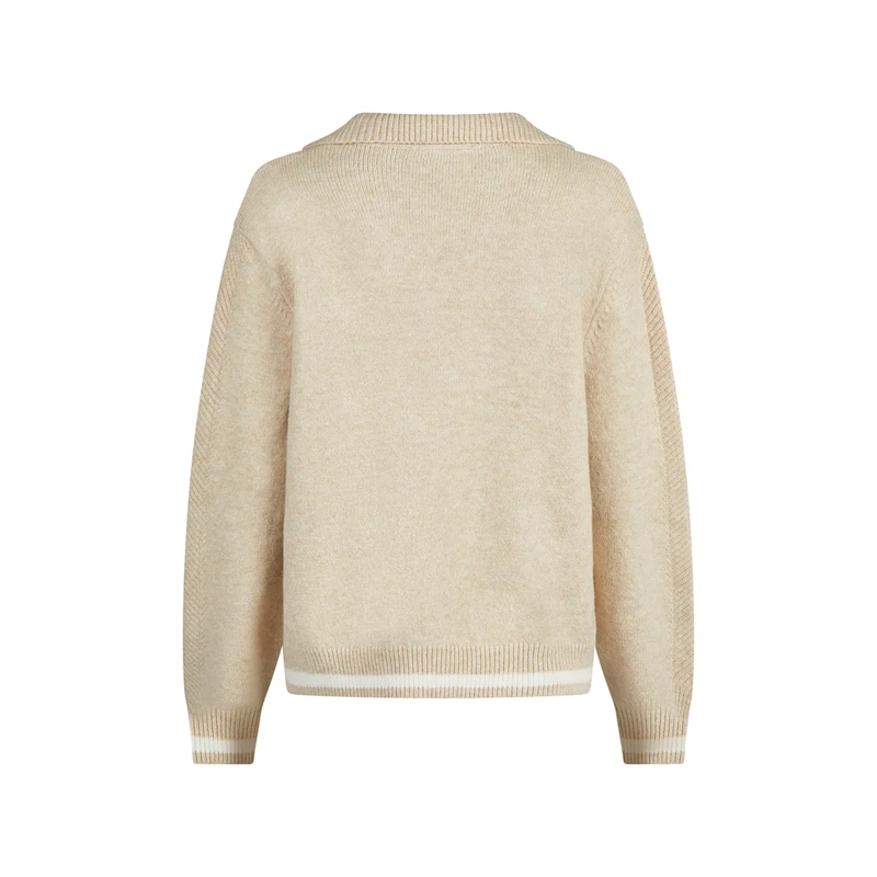 Marc Aurel  Pullover- Kontrastringel- fallendes Revers- üb beige(Image 5)