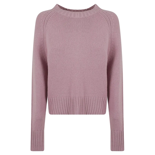 Allude Pull Blush Pink Virgin Wool-Cashmere Blend Crew Neck Sw Pink