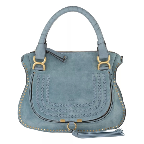 Chloé Marcie Double Carry Bag Suede Cloudy Blue Tote