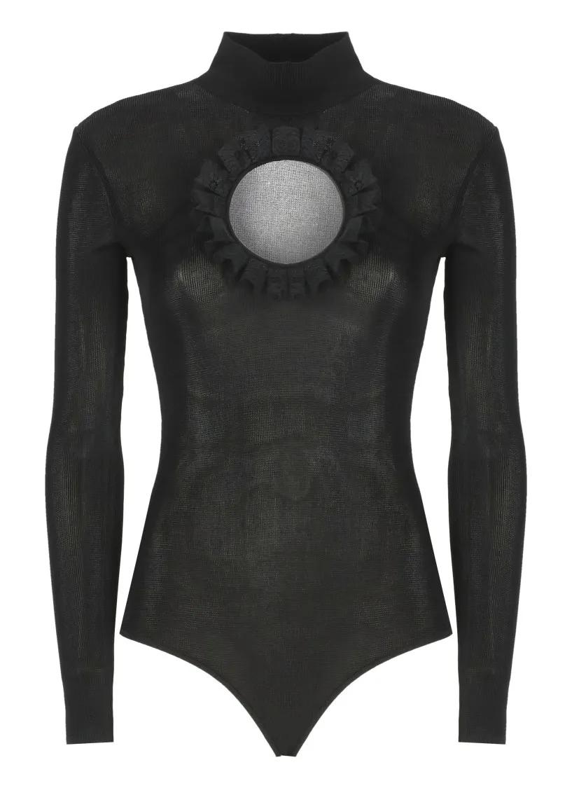 Thumbnail - self-portrait - Black Self Portrait Viscose Body - Größe S - schwarz
