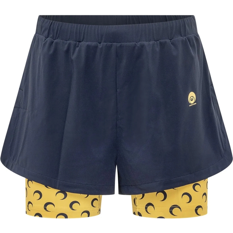 Marine Serre Shorts Running Shorts con Shorts Interni dunkelblau