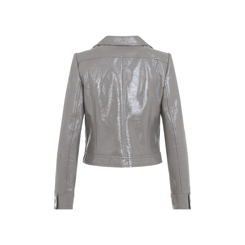 Courrèges Übergangsjacke Cropped Jacket With Pointed Collar Grey(Image 4)