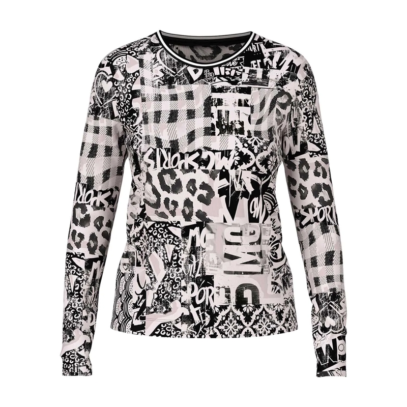 Marc Cain Casual top Langarmshirt mit Print Schwarz