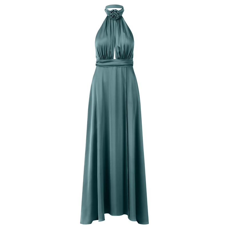 Apart Abendkleid Satinkleid grün