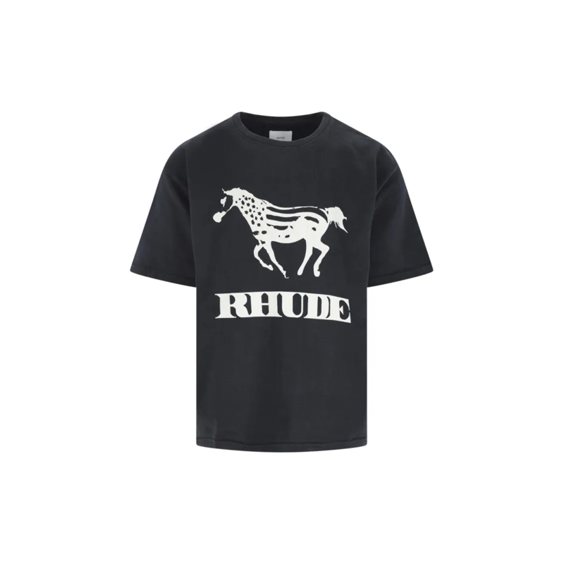 Rhude T-shirt Classic Black T-Shirt With Timeless Design Black