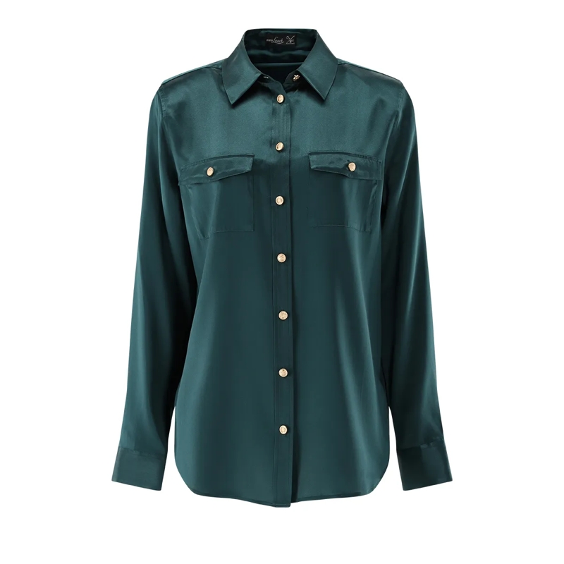 VAN LAACK Bluse Bluse Modern Fit Uni grün