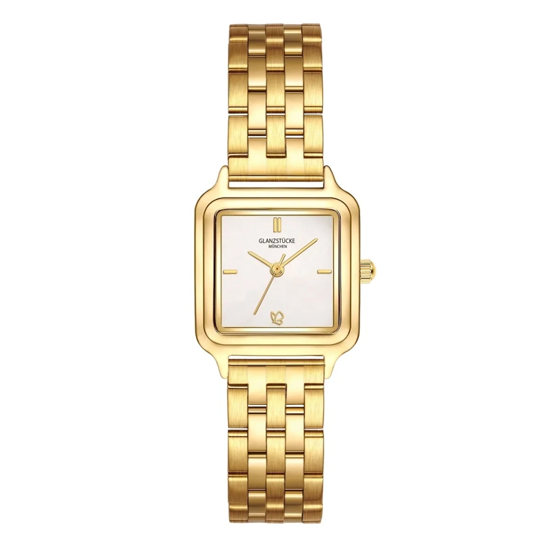 Glanzstücke München Automatikuhr Damen Armbanduhr Edelstahl gold