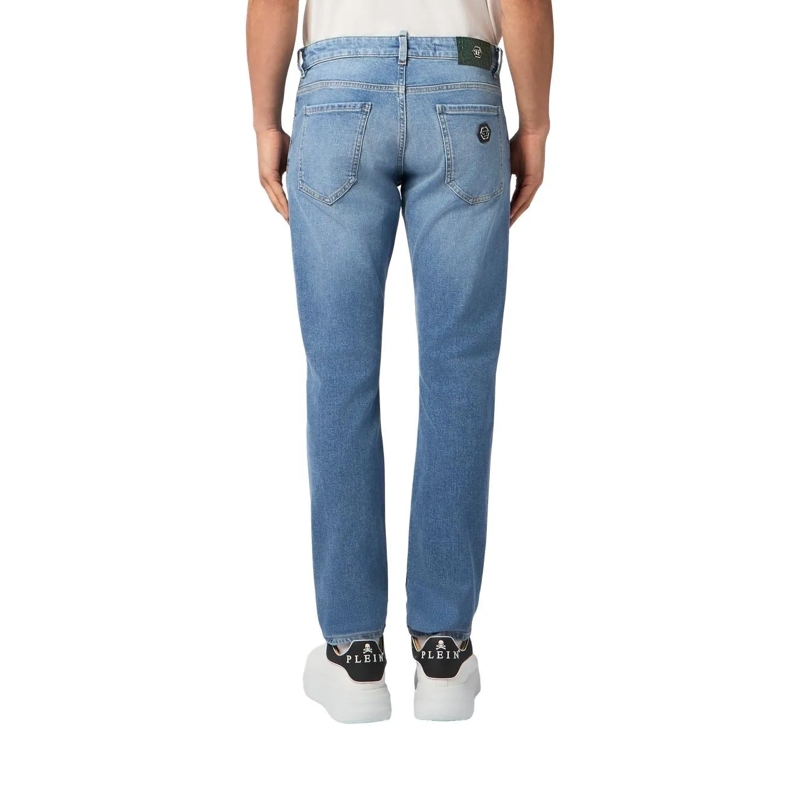 Philipp Plein Jeans mit geradem Bein Super Straight Cut Jeans Basic Cocco Label jeansblau(Image 3)