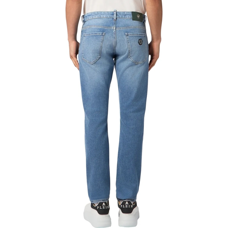 Philipp Plein Jeans mit geradem Bein Super Straight Cut Jeans Basic Cocco Label jeansblau(Image 2)