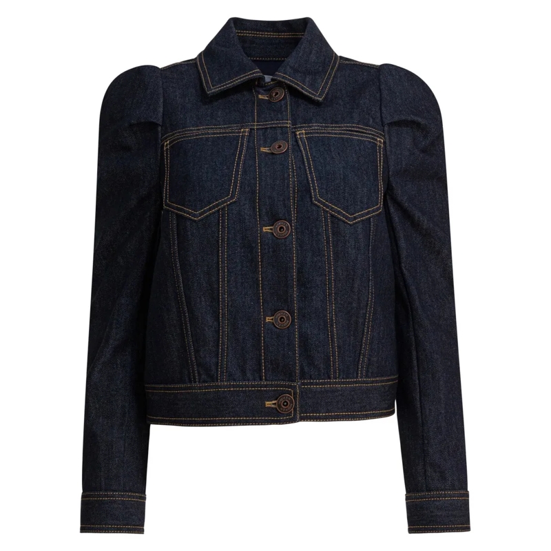 Alexander McQueen Jeansjacke Denim Jacket With Pointed Shoulders Blue