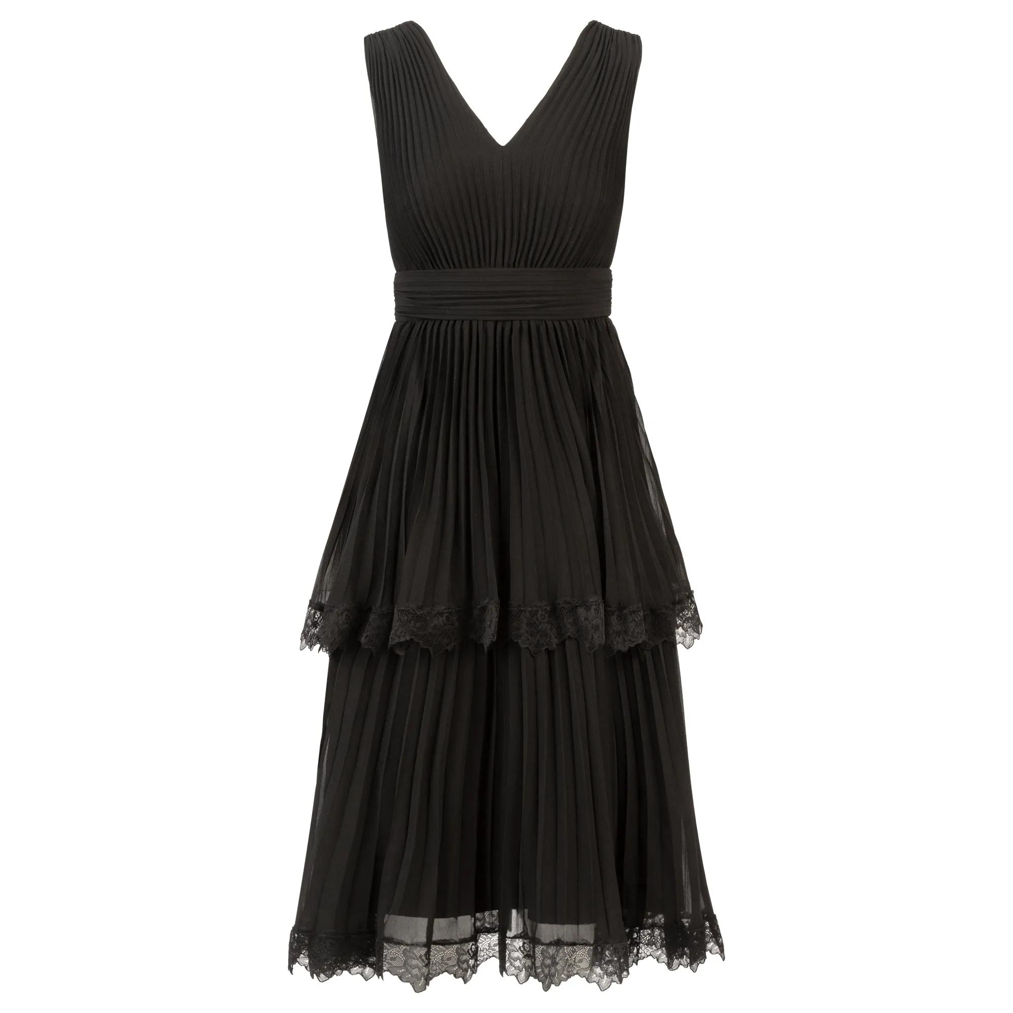 Apart - Plisseekleid - Größe 44 - schwarz