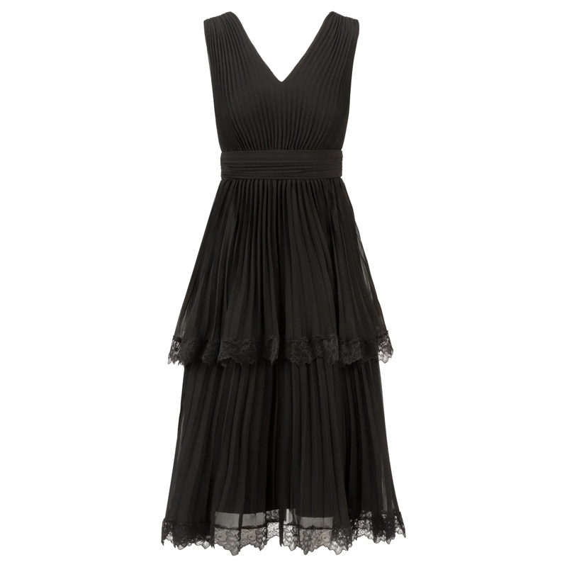 Apart Abendkleid Plisseekleid schwarz