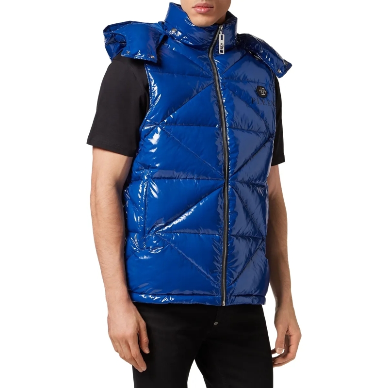 Philipp Plein Lederjacke Jacke Hexagon dunkel-blau(Image 3)