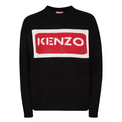 Kenzo Graphic Jacquard And Embossed Embroidery Pullover Black Tröja