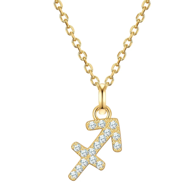 Glanzstücke München Mittellange Halskette Sterling Silber Halskette Zirkonia Sternzeichen Fi gold