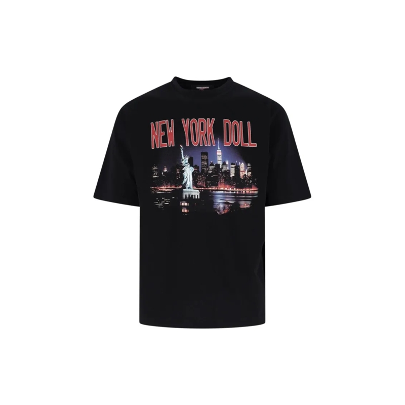 Dsquared2 T-shirt Black Cotton "New York Doll" T-Shirt Black