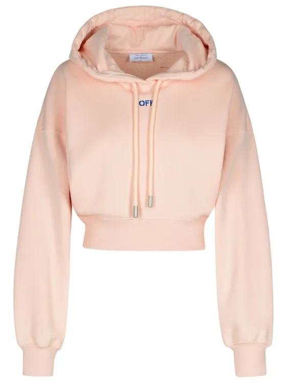 Off-White - Pink Cotton Cropped Sweatshirt - Größe M - pink