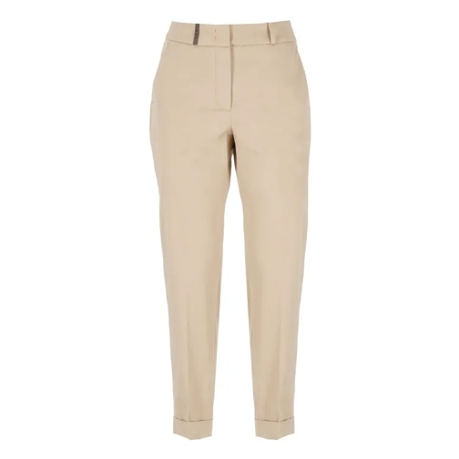 Peserico Beige Cotton Pants Neutrals 