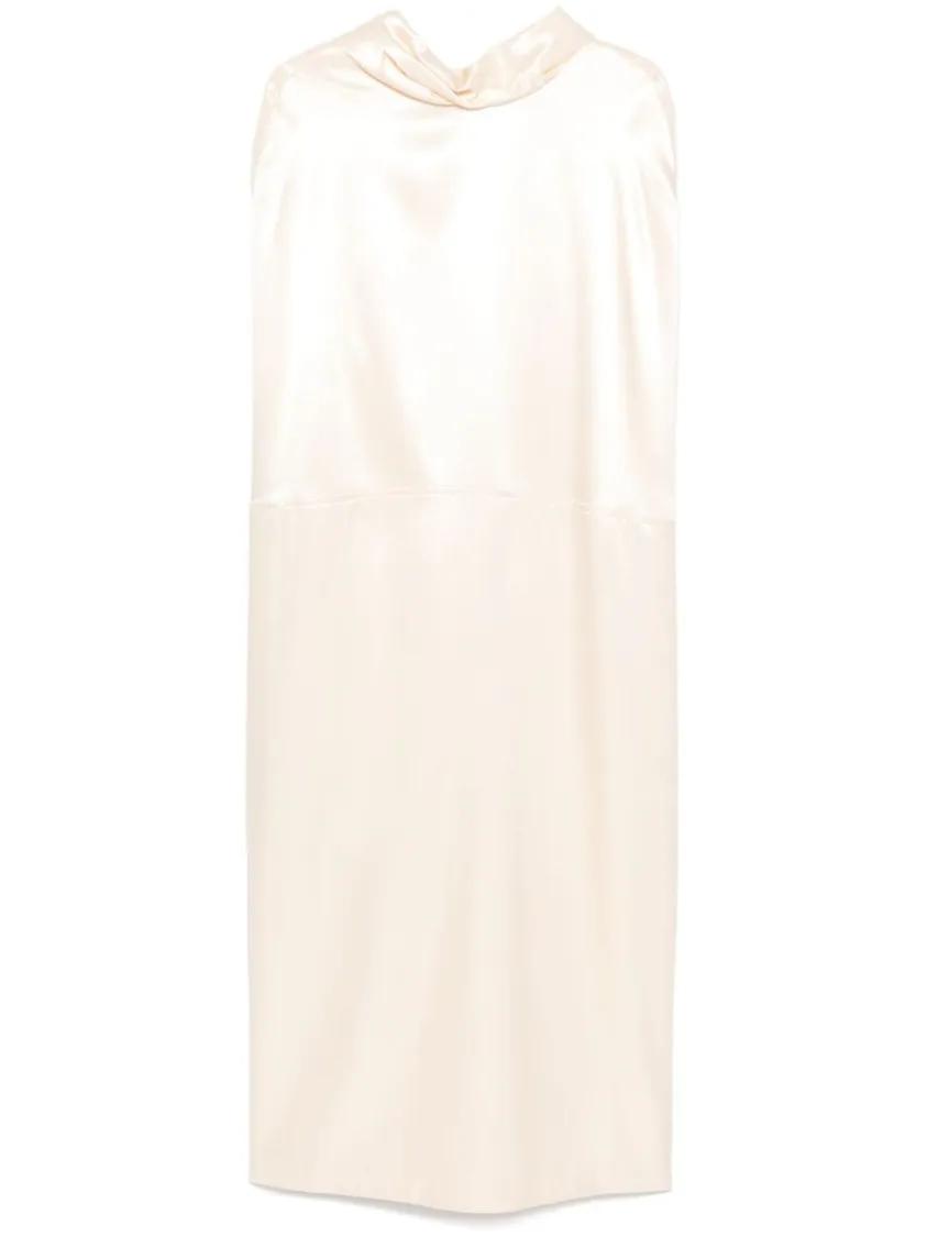 Thumbnail - Jil Sander - Draped Maxi Dress With Hooded Neckline - Größe 38 - beige