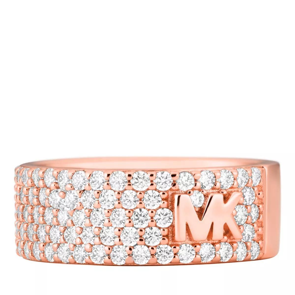 Michael Kors 14K-Rose-Gold-Plated Monogram Logo Ring - ShopStyle